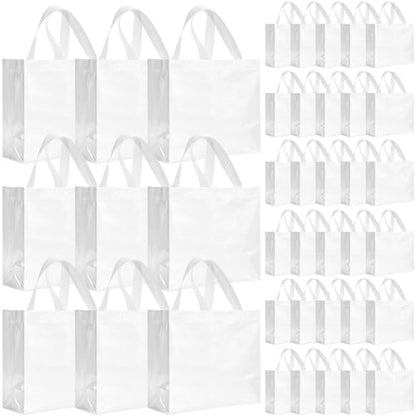 Eccliy 80 Pcs Reusable Gift Bags, Large, White - color: White, size: Large