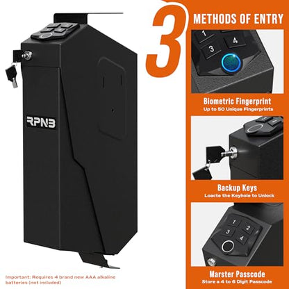 RPNB Bedside Gun Safe for Handgun,Biometric Pistol Safe,Small Handgun Safes - color: RP311F