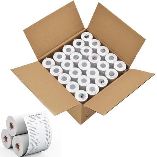 Thermal Receipt Paper Rolls, 2 1/4'' x 85' Thermal Paper, POS Cash Register Paper Roll (50 Rolls) - size: 2 1/4" x 85"