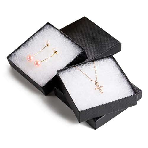 GEFTOL Jewelry Gift Boxes 96 Pack 3.5x3.5x1 Inch Cardboard Jewelry Boxes,Small Gift Boxes for Jewelry Earrings Necklaces Handmade Bangles Bracelets(Black) - color: Black, size: 3.5x3.5x1 Inch (Pack of 96)