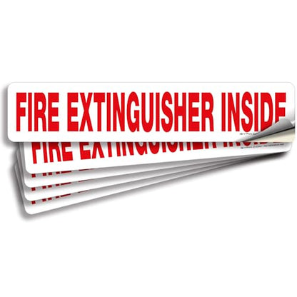 iSYFIX Fire Extinguisher Inside Signs for Vehicles, 12x2.5 Inch, 5 Pack - color: White, size: 12x2.5 (5 Pack)