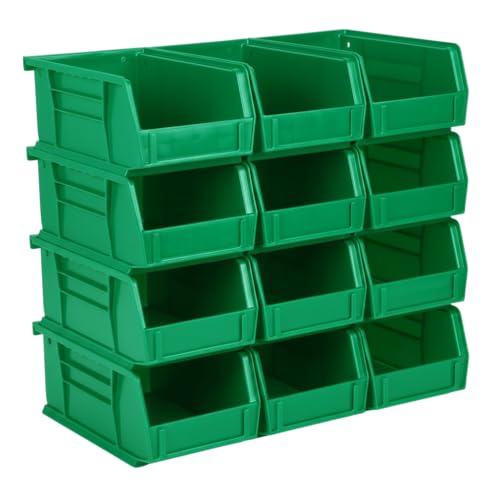 HE HUDSON EXCHANGE 7.5" x 4" x 3" (12 Pack) Plastic Stackable Storage Bin, Green - color: Green, size: 12 Pack