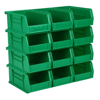 HE HUDSON EXCHANGE 7.5" x 4" x 3" (12 Pack) Plastic Stackable Storage Bin, Green - color: Green, size: 12 Pack