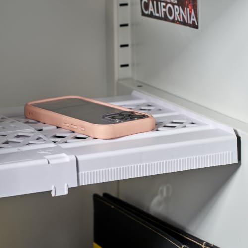 LockerMate Adjust-A-Shelf Locker Shelf, School Organizer, White - color: White