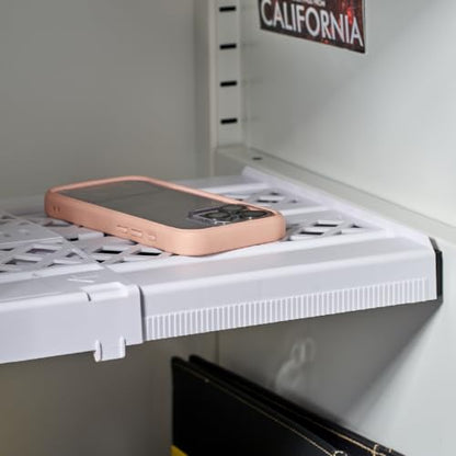 LockerMate Adjust-A-Shelf Locker Shelf, School Organizer, White - color: White