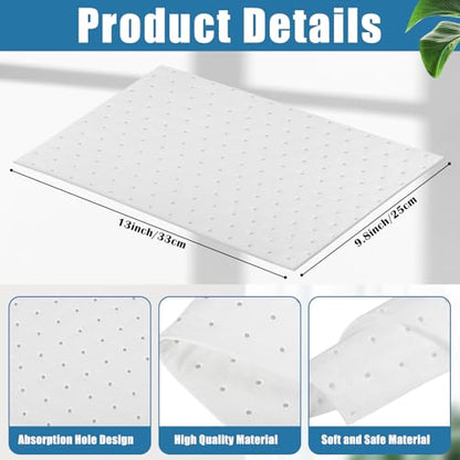 50 Pcs Oil Absorbent Pads, 9.8 x 13 Inch Oil Spill Mat, White