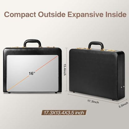 LOCKCURX Briefcases for Men, Anti-Theft Dual Lock Briefcase, 16 Inch Laptop - color: Black, size: Combination Lock