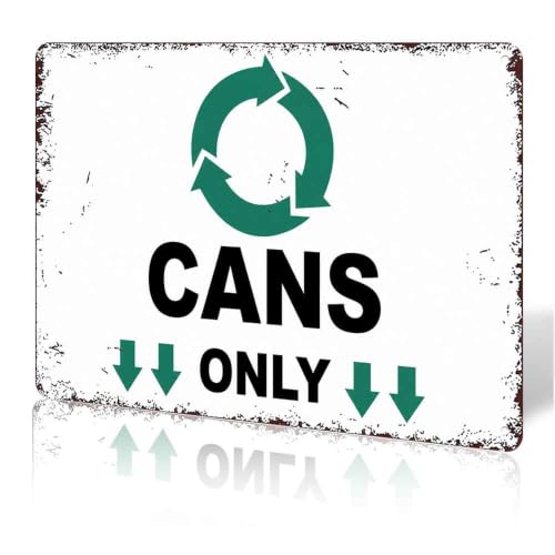 12 X 8 In Aluminum Metal Recycling Cans Only Sign