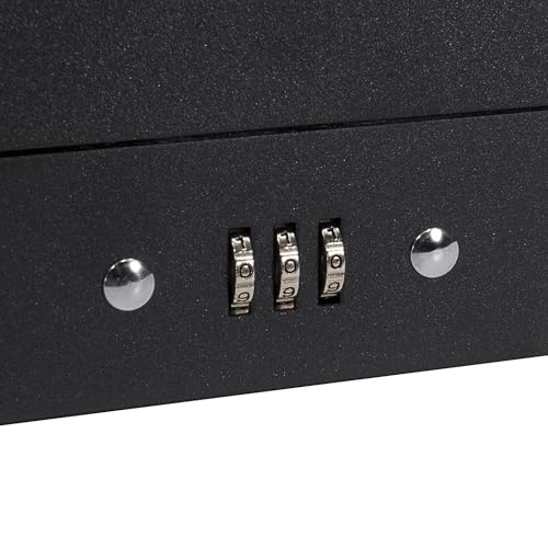 BARSKA 12-Inch Cash Box and 6 Compartment Tray with 4 Bill Holder , Black, Medium - size: 12 Inch, style: Combo Lock Bill Holder