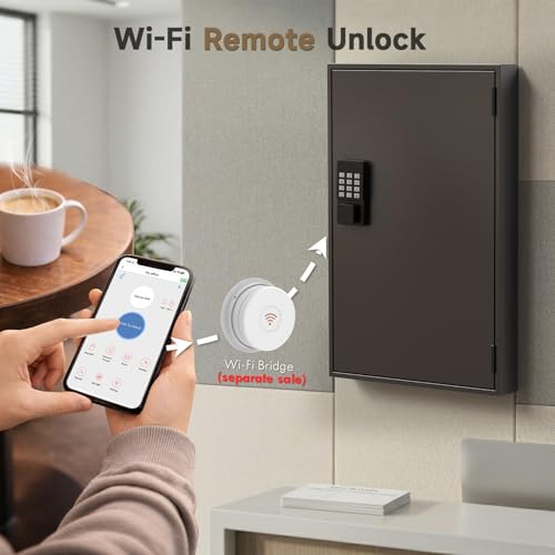WeHere 120 Key Lock Box Wall Mount Smart Key Cabinet with Keypad for Office - size: 120-Keys