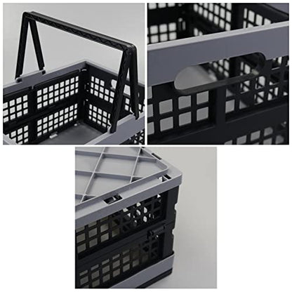 2-Pack 15 L Plastic Collapsible Shopping Basket with Handle