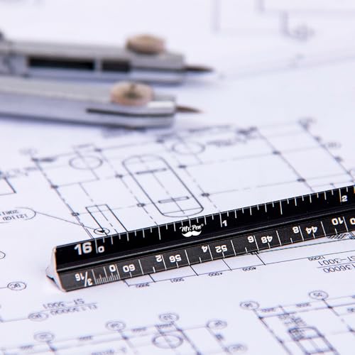 Mr. Pen- 6 Inch Pocket Size Ruler, 2 Pack, Small Architectural Scale - color: A. Black & Red
