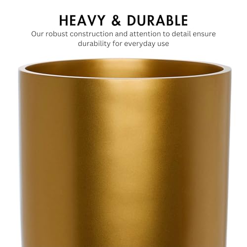 YEW DESIGN Gold Round 2 Gallon Trash Can for Home and Bathroom - color: Gold