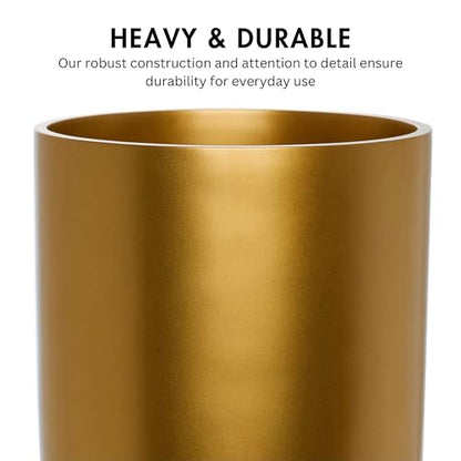 YEW DESIGN Gold Round 2 Gallon Trash Can for Home and Bathroom - color: Gold