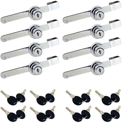 WOOCH Sliding Glass Door Ratchet Lock with Chrome Finish, Keyed Alike Showcase Display - 8 Pack - size: 5-1/2 Inches - 8Pack