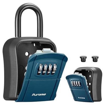 Puroma Key Lock Box Outdoor 4 Digit Code Combination Lockbox 1 Peacock Blue - color: Peacock Blue