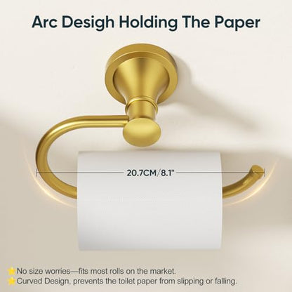 BESy Toilet Paper Holder Wall Mounted Bathroom Tissue Holder Brushed Gold - color: Brushed Gold