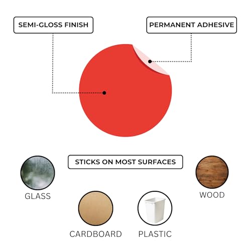 ChromaLabel Red Dot Stickers, 1/4 Inch, 1000/Box - color: Red, size: 1/4"