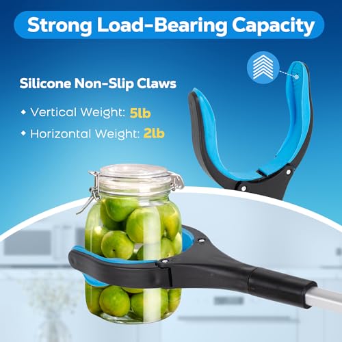 Grabber Reacher Tool - 43” Extra Long Foldable Gripper and Reaching Tool - Heavy Duty Pick Up Stick Grabbers for Seniors, Trash, Surgery Recovery Must Haves Gifts (Blue-43in) - color: Blue-43in