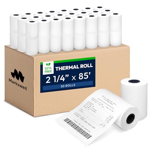 2 1/4" x 85' BPA Free Thermal Paper, Register Tape (50 Rolls) - size: 2 1/4" x 85' (50Rolls)
