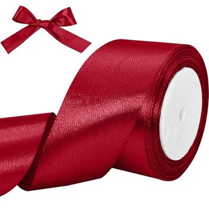 Luomorgo 2 Inch Satin Ribbon, 25 Yards, Burgundy - color: Burgundy, size: 2 inch x 25 yards