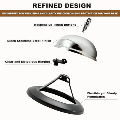 2-Pack Call Bell, 3.3Inch Stainless Steel Service Bell