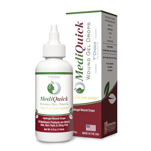 MediQuick Wound Care Hydrogel Drops - First Aid Drops with 12 Hours Action - size: Hydrogel Drops (4 Ounce)