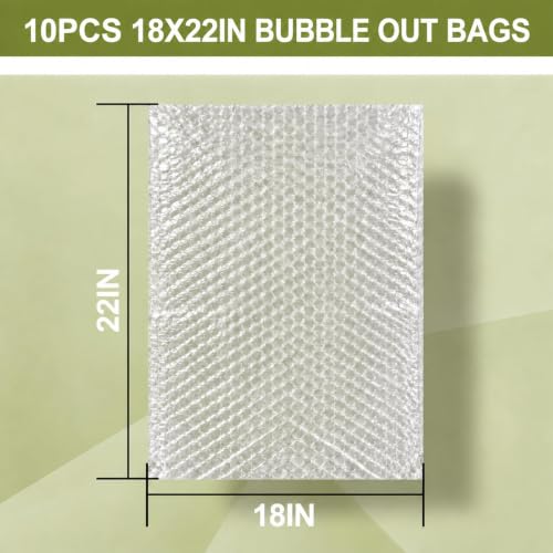 10PCS Large Bubble Out Bags, 18"x22" Clear Bubble Pouches Bag - size: 10PCS-18x22Inches