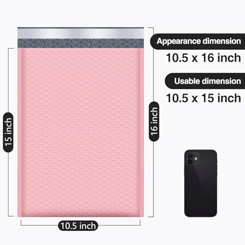 UCGOU Bubble Mailer 10.5x16" 40 Pack Usable Size 10.5x15" Light Pink Padded - color: Light Pink, size: 10.5x16" 40PC