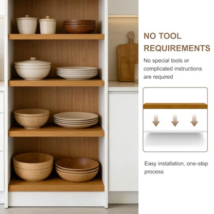 5-Pcs Bamboo Wire Shelf Covers, 32"x16" Wood Wire Shelves Racks for Shelving Pantry, No Assembly - size: 32"Wx16"D