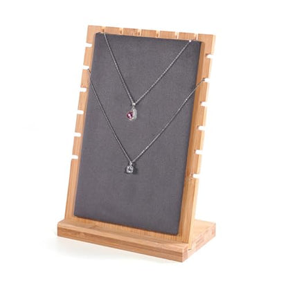 Necklace Display Stands for Selling Necklace Holder Set 3PCS Gray - color: Gray
