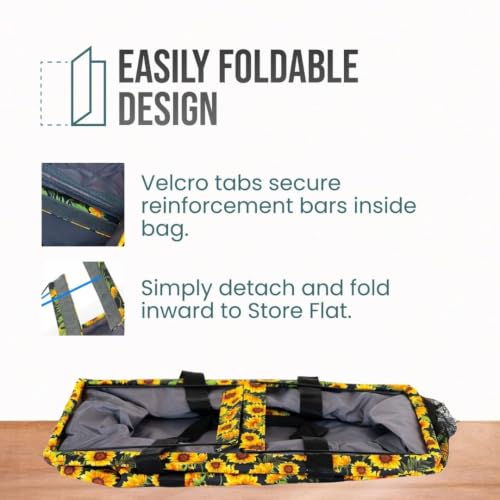 Extra Large Utility Tote Bag - Oversized Collapsible Beach Bag - Sunflower - color: Sunflower