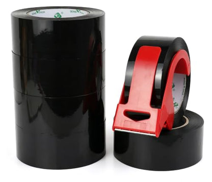 BOMEI PACK Black Packing Tape, 6 Rolls Heavy Duty Packaging Tape for Shipping Packaging Moving Sealing, Thicker Packing Tape, 1.88 Inches Wide, 110 Yards Per Roll - color: Black