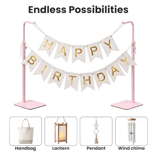 2-Pack Adjustable Tabletop Purse & Banner Display Stands, Pink - color: Pink