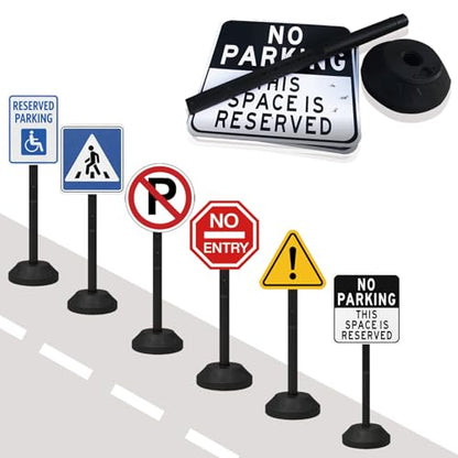 BESEA 6 Pack Portable Sign Stands, 41" Heavy Duty Outdoor Sign Stands