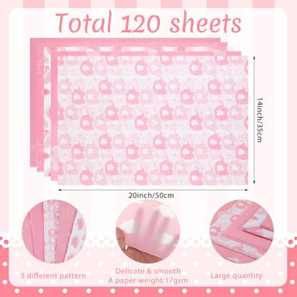 woric 120 Sheets Pink Tissue Paper Bulk 20 x 14 Inch - color: Pink Baby Shower