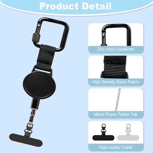 Retractable Phone Tether, Adjustable Anti-Theft Phone Lanyard