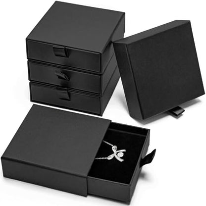 Jewelry Gift Boxes, 5 Pack 3.5x3.5x1.18 inch Small Jewelry Boxes, Small Gift Box for Necklaces Bracelet Earring Ring Gift packaging(Black) - color: Black1