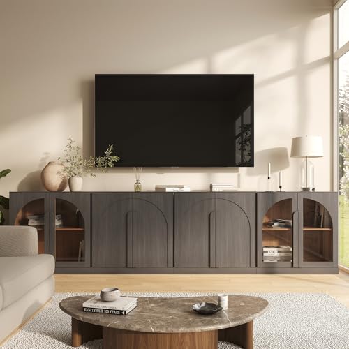 BELLEZE Bijou 4-Piece Modular Sideboard Buffet Cabinet - Ebony - color: Bijou Ebony Aabb