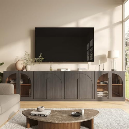 BELLEZE Bijou 4-Piece Modular Sideboard Buffet Cabinet - Ebony - color: Bijou Ebony Aabb
