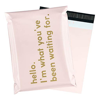 RUSPEPA Poly Mailer Shipping Bag with Self Sealing, Business Text Printed Design 2.3 Mil Heavy Duty Self Seal Mailing Envelopes, 100 Pack 10 x 13 inches, Pink - color: Pink, size: 10 x 13 inches