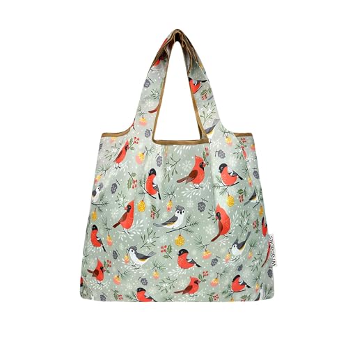 allydrew Medium Foldable Tote Nylon Reusable Grocery Bag (Set of 2) - color: Cardinals