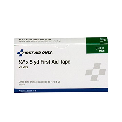 First Aid Only 8-001 Medical Adhesive Tape Roll, 2-1/2 yds Length x 1/2 Width (1 Box of 2 rolls)