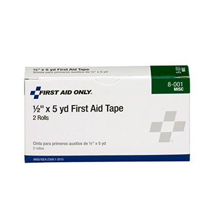 First Aid Only 8-001 Medical Adhesive Tape Roll, 2-1/2 yds Length x 1/2 Width (1 Box of 2 rolls)