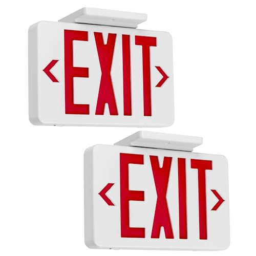 Gruenlich Emergency Exit Sign for Business, Battery Backup, 2 Pack - size: 2-Pack