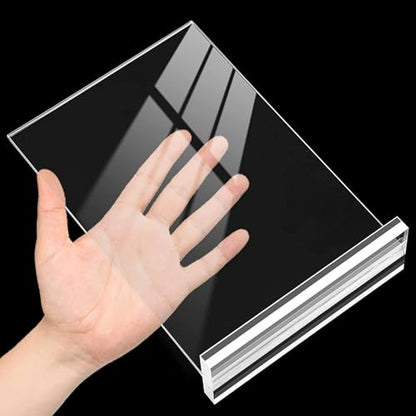 KOOLDE Acrylic Sign Holder 8.5x11 Inches 3 Pack T Shape Desktop Display Stand Vertical Double Sided Clear Table Menu Flyer Holder for Restaurants, Office, Shop, Wedding - color: Clear - 3 Pack