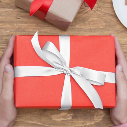 White Satin Ribbon 1 Inch 100 Yards, for Wedding Gift Wrapping - color: White