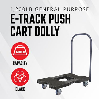 SNAP-LOC, 4 Wheel Dolly, 1,200 lb Professional E Track Push Cart Dolly, Heavy Duty Furniture Moving Cart, Modular Cargo Platform, Made in USA, Black - style: Professional E-Track Push Cart Dolly Black
