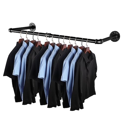 AddGrace Industrial Pipe Clothing Garment Rack Black 34.5 Inch 1 Pack - color: Black