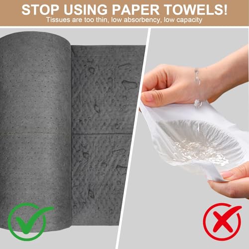 150" L x 15" W Absorbent Mat Roll, Heavyweight Oil and Watter Pads - size: 15in*150in